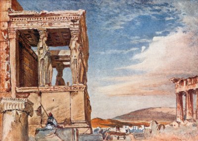 Het kariatidenportiek van het Erechtheion vanuit het westen door John Fulleylove