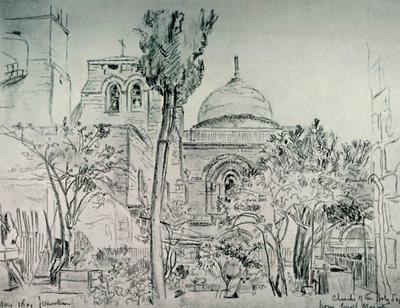 De Kerk van het Heilig Graf vanuit de tuin van het Griekse Klooster, 1902 door John Fulleylove