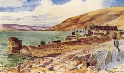 Het Meer van Galilea, kijkend naar het zuiden vanaf Tiberias door John Fulleylove
