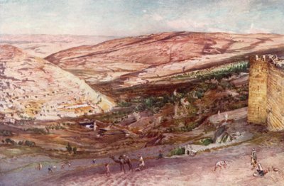 De samenkomst van de valleien van Hinnom en Josafat, gezien vanaf het oostelijke punt van de muren van Zion door John Fulleylove