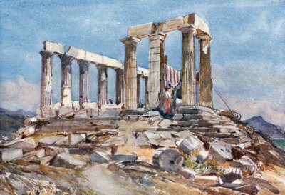 De Tempel van Athena in Sunium vanuit het noorden door John Fulleylove