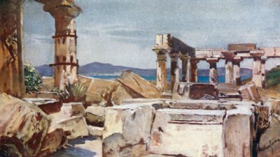 De tempel van Athena op het eiland Aegina door John Fulleylove