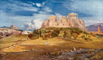 Het westelijke uiteinde van de Akropolis gezien vanaf de Pnyx door John Fulleylove