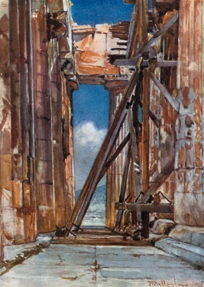 Het westelijke portiek van het Parthenon vanuit het zuiden door John Fulleylove