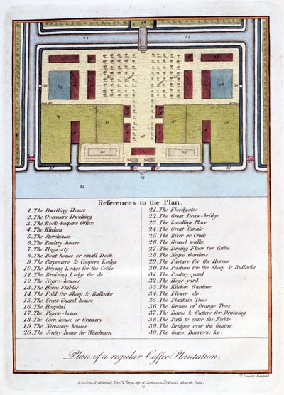 Plan van een Reguliere Koffieplantage door John Gabriel Stedman