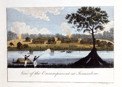 Uitzicht op het kampement in Jeruzalem, 1813 door John Gabriel Stedman