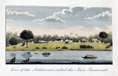 Uitzicht op de nederzetting genaamd de Joden Savannah, 1813 door John Gabriel Stedman