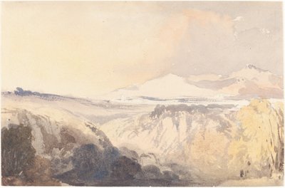 Landschap met een Verre Bergketen door John Gendall