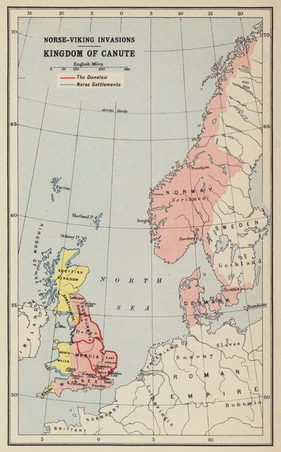 Noorse-Viking invasies, Koninkrijk van Knoet door John George Bartholomew