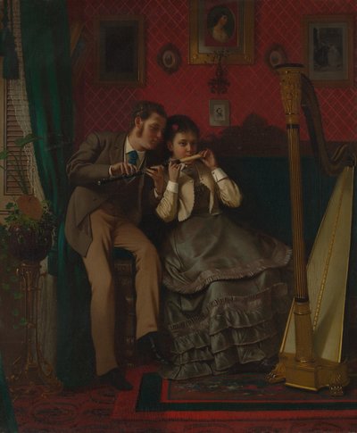 De Muziekles, 1870 door John George Brown