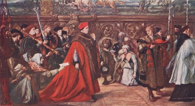 Kardinaal Wolsey op weg naar Westminster Hall 1515 door John Gilbert
