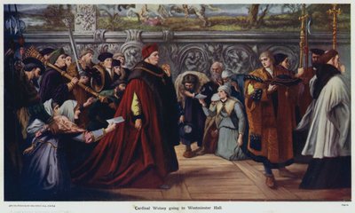 Kardinaal Wolsey gaat naar Westminster Hall door John Gilbert