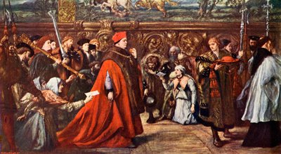 Kardinaal Wolsey gaat naar Westminster Hall door John Gilbert