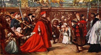 Kardinaal Wolsey op weg naar Westminster Hall, illustratie uit 