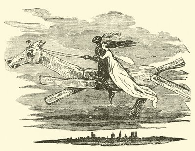 Don Quichot op het betoverde paard door John Gilbert