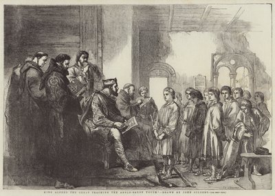 Koning Alfred de Grote leert de Angelsaksische Jeugd door John Gilbert
