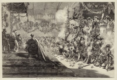 Koning Hendrik VIII viert Kerstmis in Greenwich door John Gilbert