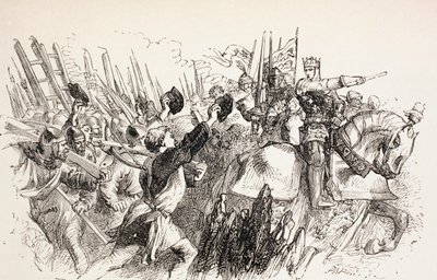 De troepen van koning Hendrik bij het beleg van Harfleur, Frankrijk, 1890 door John Gilbert