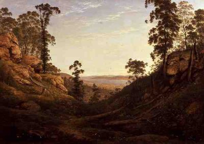 De rivier Derwent en Hobart Town, Tasmanië door John Glover