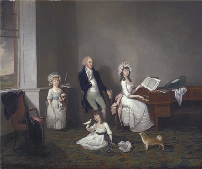 John Richard Comyns van Hylands Essex, met zijn dochters, 1775 door John Greenwood