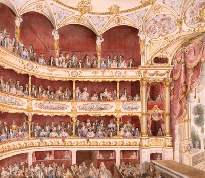 Interieur van St. James Theatre, Londen (aquarel) door John Gregory Crace door John Gregory Crace