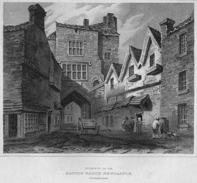 Ingang van het kasteel Garth Newcastle, Northumberland, 1814 door John Greig