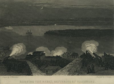 De rebellenbatterijen passeren bij Vicksburg, ca. 1863 door John Hamilton
