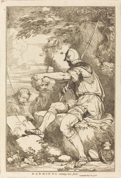 Bandieten nemen zijn post in door John Hamilton Mortimer