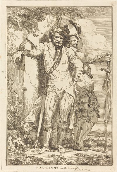 Bandieten op de uitkijk door John Hamilton Mortimer