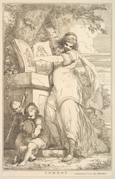 Komedie uit Vijftien Etsen Gewijd aan Sir Joshua Reynolds, 8 december 1778 door John Hamilton Mortimer