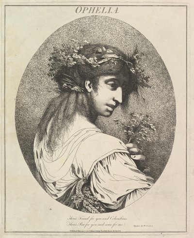 Ophelia Twaalf personages uit Shakespeare, 20 mei 1775 door John Hamilton Mortimer