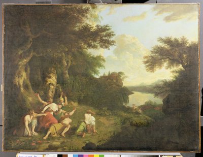 De dood van Orpheus, c.1770 door John Hamilton Mortimer