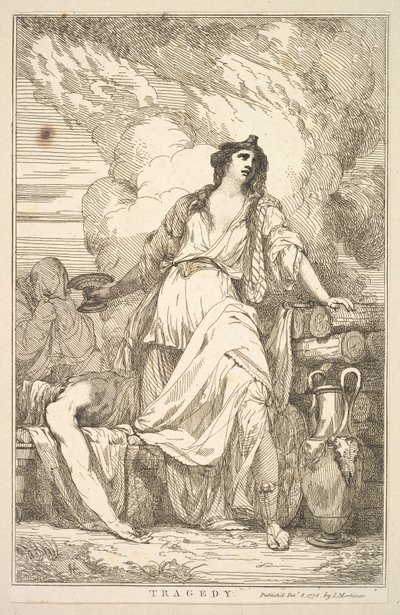 Tragedie uit Vijftien Etsen Gewijd aan Sir Joshua Reynolds, 8 december 1778 door John Hamilton Mortimer