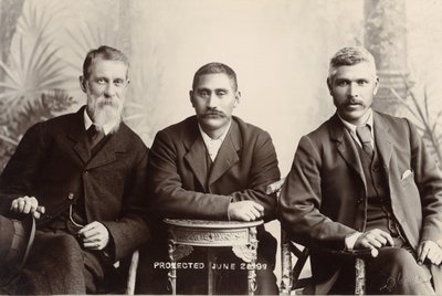 William Australia Graham, koning Mahuta Tawhaio en Tahuna Heirangi, juni 1898 door John Hanna