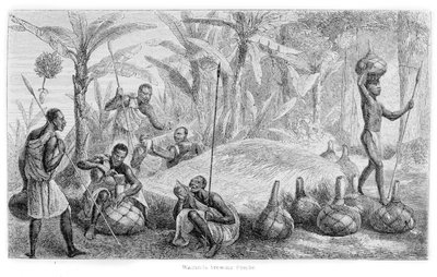 Waganda brouwen Pombe, uit 