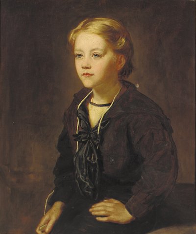 Portret van Lewin Edward Cadogan, zittend driekwart lengte, in een matrozenpak door John Hanson Walker