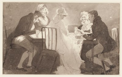 Groep aan een tafel, 1806 door John Harden