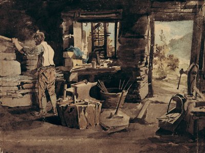 Interieur van de smederij, Ambleside door John Harden