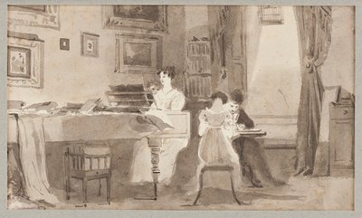Interieur scène, 1826 door John Harden