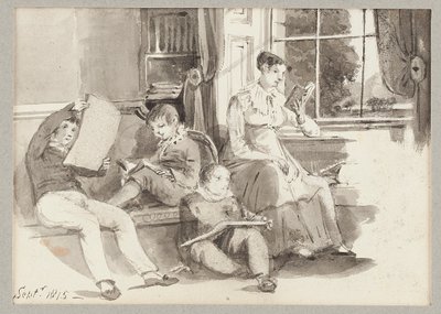Jessy en drie kinderen, 1815 door John Harden