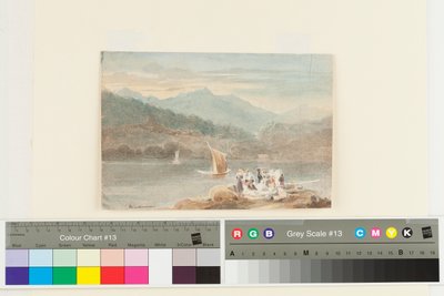 Picknick bij Windermere met uitzicht op Brathay door John Harden
