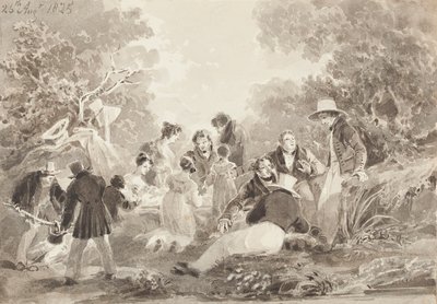 Picknick bij het meer, 1825 door John Harden