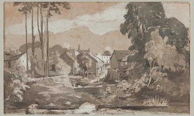 Uitzicht naar het oosten op Ambleside, 1812 door John Harden