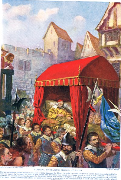 Aankomst van Kardinaal Richelieu in Lyon, illustratie uit 