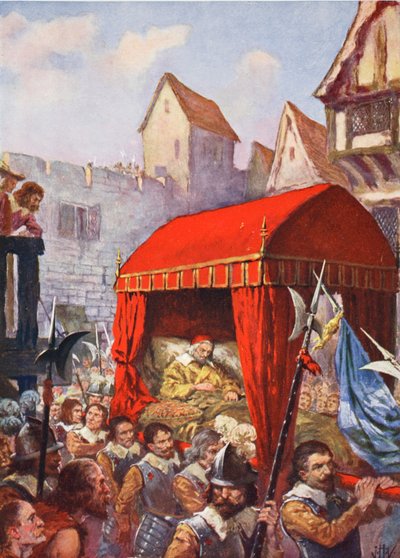 Aankomst van Kardinaal Richelieu in Lyon, illustratie uit 