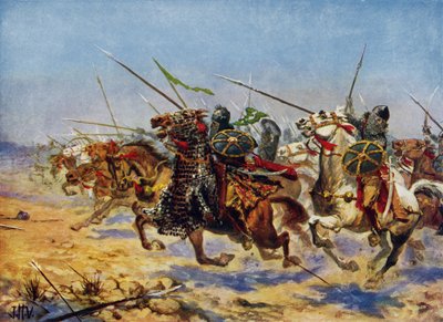 Cavalerie van Shahrbaraz in aanval door John Harris Valda