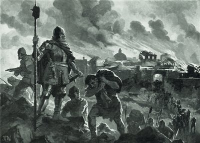 Ivan de Zwarte steekt Zhabliak in brand, 1484 door John Harris Valda