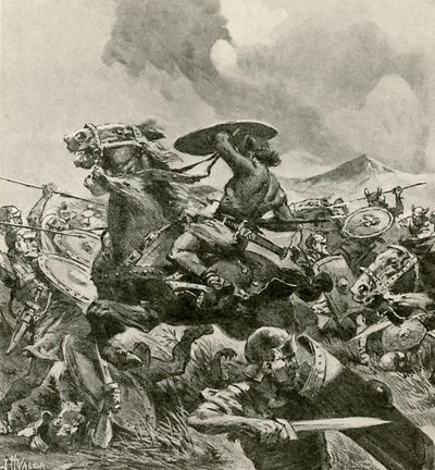 Romeinen vechten met het leger van Hannibal door John Harris Valda