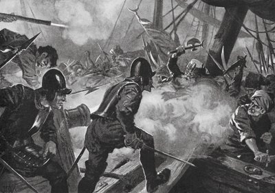 De slag bij Lepanto door John Harris Valda