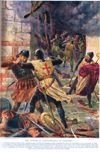 De verovering van Constantinopel door kruisvaarders door John Harris Valda